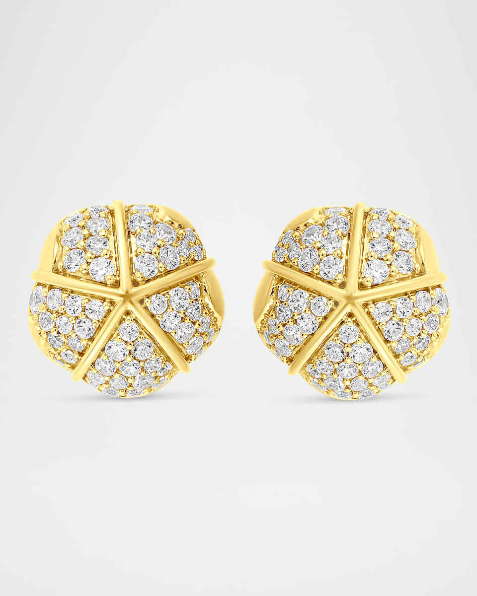 18K Terra Nove Grande Pave Diamond Stud Earrings